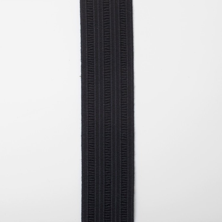 La perla - декоративная плотная тканая резинка с фактурными продольными полосами 4 см 