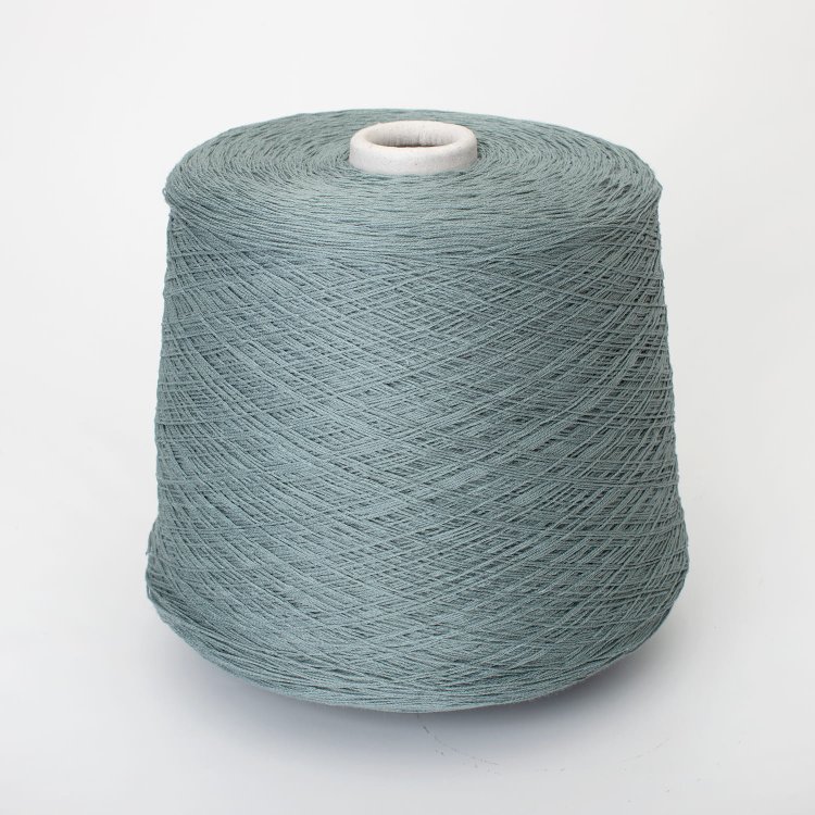 Пряжа Alaska - лён 60%, хлопок 40%    бирюзово-серый 