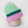 Шапка - альпака 15%, меринос 50%, полиамид 35% розовый с зелёным Шапка - альпака 15%, меринос 50%, полиамид 35% розовый с зелёным