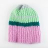 Шапка - альпака 15%, меринос 50%, полиамид 35% розовый с зелёным Шапка - альпака 15%, меринос 50%, полиамид 35% розовый с зелёным