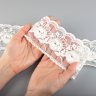 Кружево вышивка на сетке хлопком    белый молочный  8 см  