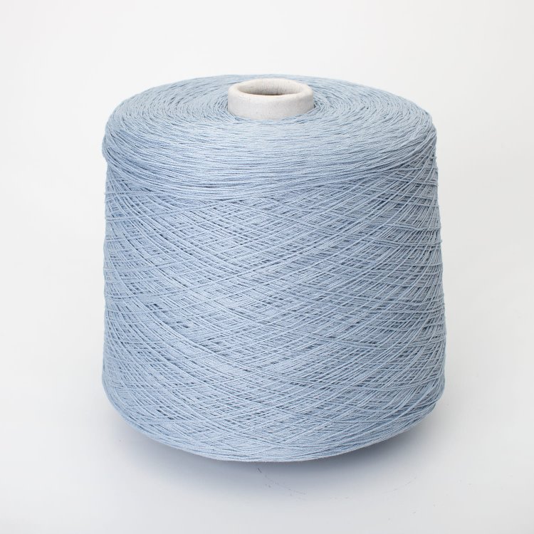 Пряжа Alaska - лён 60%, хлопок 40%    бледно-васильковый с серым 