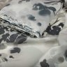 Ткань Хлопок с шелком батист, с принтом серый с бирюзовым оттенком Ткань Хлопок с шелком батист, с принтом серый с бирюзовым оттенком