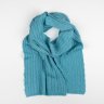 Шарф вязаный, Lana virgin wool, 25 х 166 см    голубой Тиффани 