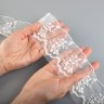 Кружево вышивка на сетке    белый молочный  7.5 см  