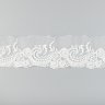 Кружево вышивка на сетке    белый молочный  7 см  
