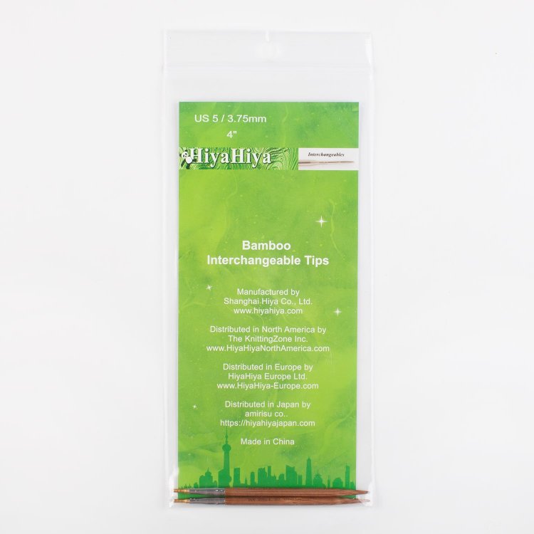 Съёмные укороченные бамбуковые спицы Bamboo 10 см / 3.75 мм