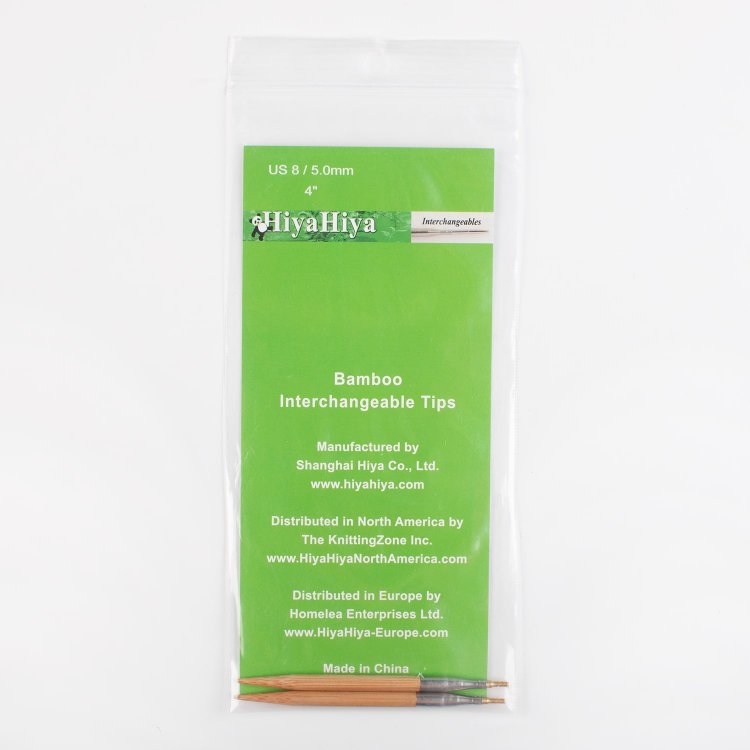 Съёмные укороченные бамбуковые спицы Bamboo 10 см / 5 мм