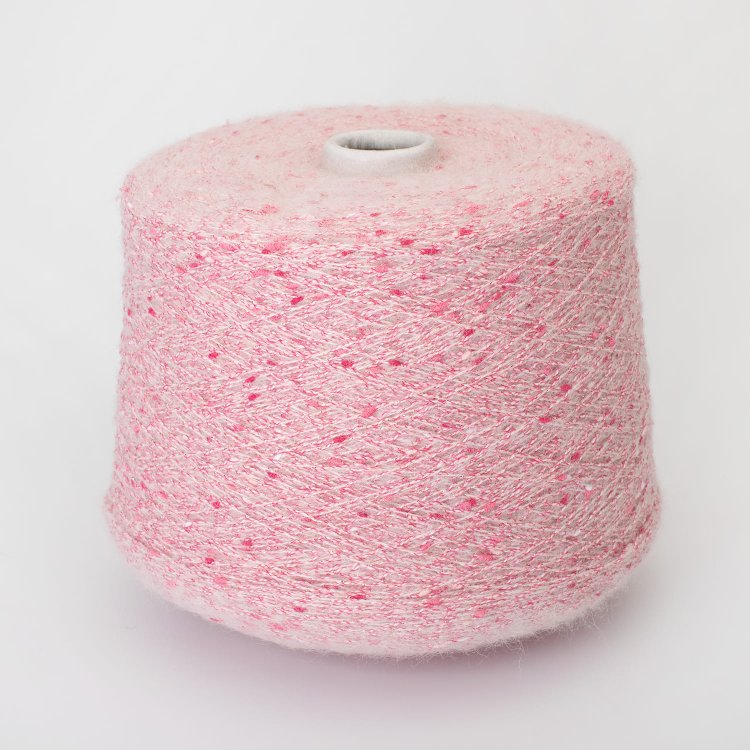 Пряжа Temple - альпака 46%, хлопок 33%, полиамид 15%, люрекс 6%    розовый 