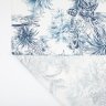 Ткань хлопок 100%, растительный принт, Max Mara бледно-васильковый Ткань хлопок 100%, растительный принт, Max Mara бледно-васильковый