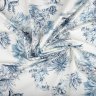 Ткань хлопок 100%, растительный принт, Max Mara бледно-васильковый Ткань хлопок 100%, растительный принт, Max Mara бледно-васильковый