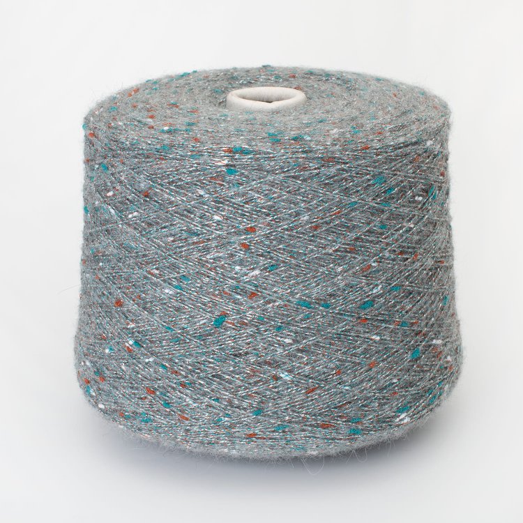 Пряжа Temple - альпака 46%, хлопок 33%, полиамид 15%, люрекс 6%    бирюзово-серый 