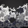 Ткань шерсть, вискоза, ацетат, купон 140 см, принт цветы, Valentino черный с серебром Ткань шерсть, вискоза, ацетат, купон 140 см, принт цветы, Valentino черный с серебром