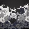 Ткань шерсть, вискоза, ацетат, купон 140 см, принт цветы, Valentino черный с серебром Ткань шерсть, вискоза, ацетат, купон 140 см, принт цветы, Valentino черный с серебром