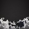 Ткань шерсть, вискоза, ацетат, купон 140 см, принт цветы, Valentino черный с серебром Ткань шерсть, вискоза, ацетат, купон 140 см, принт цветы, Valentino черный с серебром