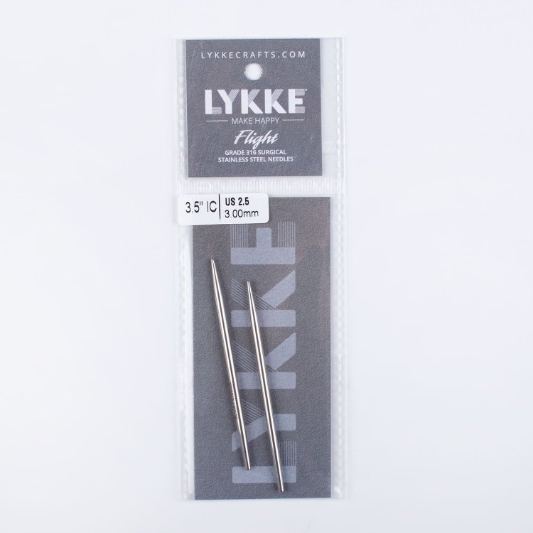 Съёмные укороченные металлические спицы Lykke Flight 3 мм