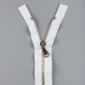 Молния металлическая, однозамковая, неразъёмная, 35 см, тип 5    белый 