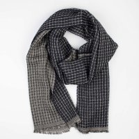 Шарф двусторонний жаккард альпака шерсть 37 х 180 см