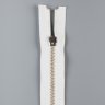 Молния металлическая, однозамковая, разъёмная, 65 см, тип 5     белый с оттенком льняного 