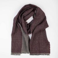 Шарф двусторонний жаккард альпака шерсть 37 х 180 см