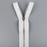 Молния металлическая, однозамковая, неразъёмная, 17 см, тип 4    белый 
