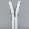 Молния металлическая, однозамковая, неразъёмная, 20 см, тип 4     белый 
