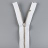 Молния металлическая, однозамковая, неразъёмная, 20 см, тип 4     белый 