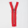 Молния металлическая, однозамковая, неразъёмная, 15 см, тип 4    красный 