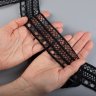 Тесьма декоративная 5 см    черный  меринос, шёлк, PA 