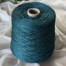 Пряжа Silk Linen - шёлк 30%, лён 70%, пайетки     петроль 