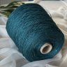 Пряжа Silk Linen - шёлк 30%, лён 70%, пайетки     петроль 