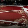 Ткань атласная вискоза 100%, купон платья (XS) сангрия Ткань атласная вискоза 100%, купон платья (XS) сангрия