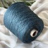 Пряжа Silk Linen - шёлк 30%, лён 70%, пайетки     тёмно-лазурный 