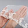 Кружево кружево на сетке    белый молочный  15 см  