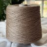 Пряжа Silk Linen - шёлк 30%, лён 70%, пайетки     светлый бледно-коричневый 
