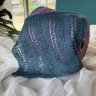 Пряжа Silk Linen - шёлк 30%, лён 70%, пайетки     седой синий 