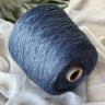 Пряжа Silk Linen - шёлк 30%, лён 70%, пайетки     седой синий 