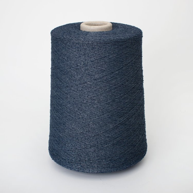 Пряжа Gassato - хлопок 50%, полиамид 50%     седой тёмно-синий 